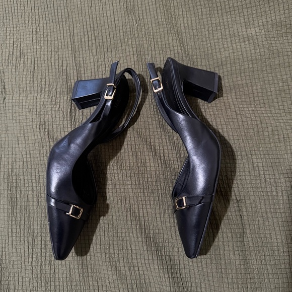 Zara Black Slingback Heels - Picture 3 of 4